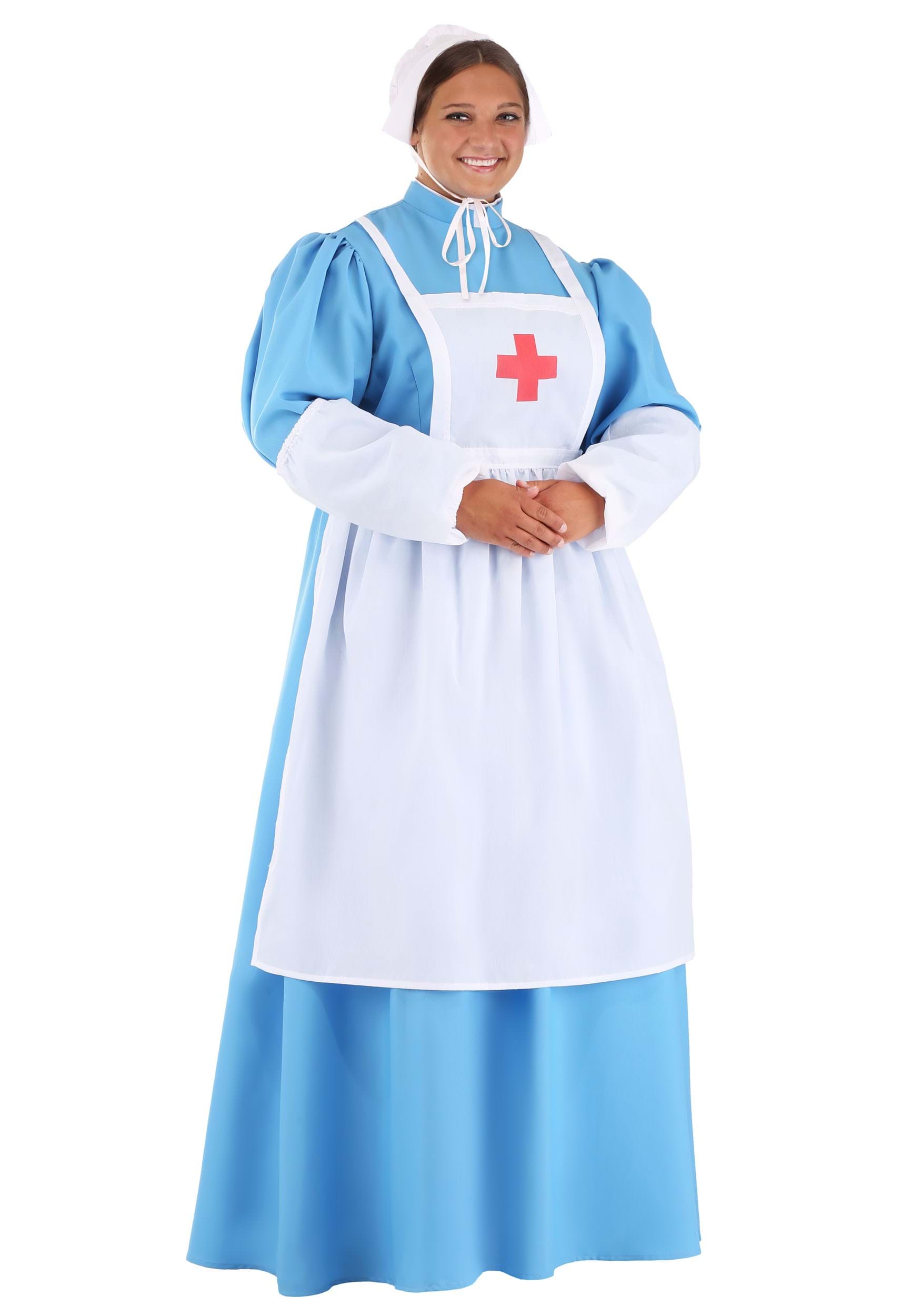 Photos - Fancy Dress BarTon FUN Costumes Plus Size Clara  Red Cross Costume Blue/Red/Whi 