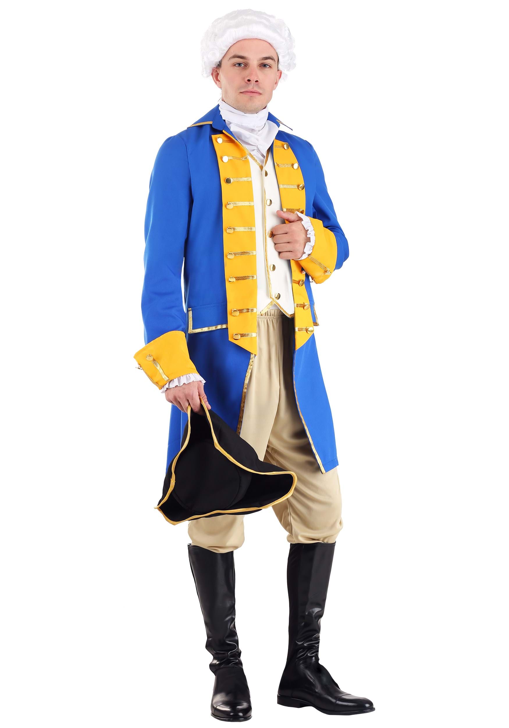 Photos - Fancy Dress FUN Costumes General George Washington Men's Costume Blue/Brown/Wh