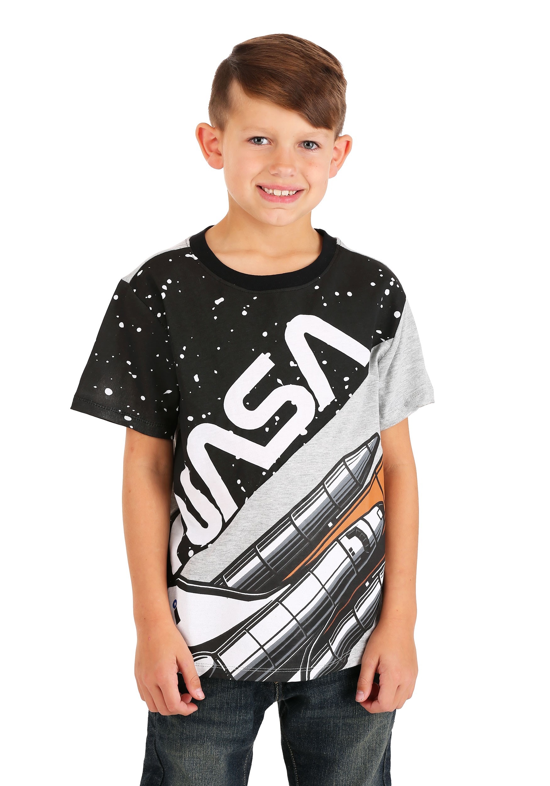 NASA Cut & Sew Patterned T-Shirt for Boys
