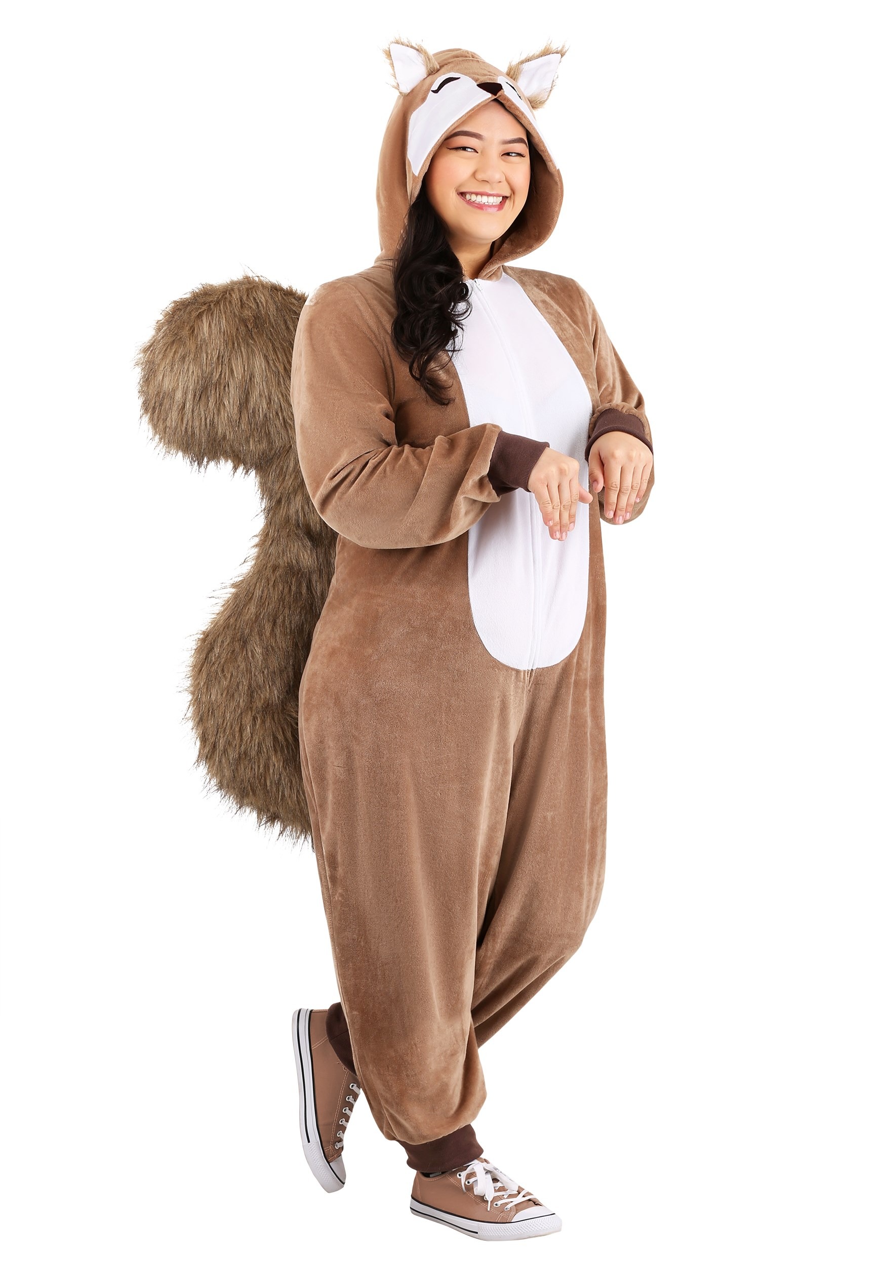 Photos - Fancy Dress FUN Costumes Plus Size Scampering Squirrel Costume for Women Brown/Whi