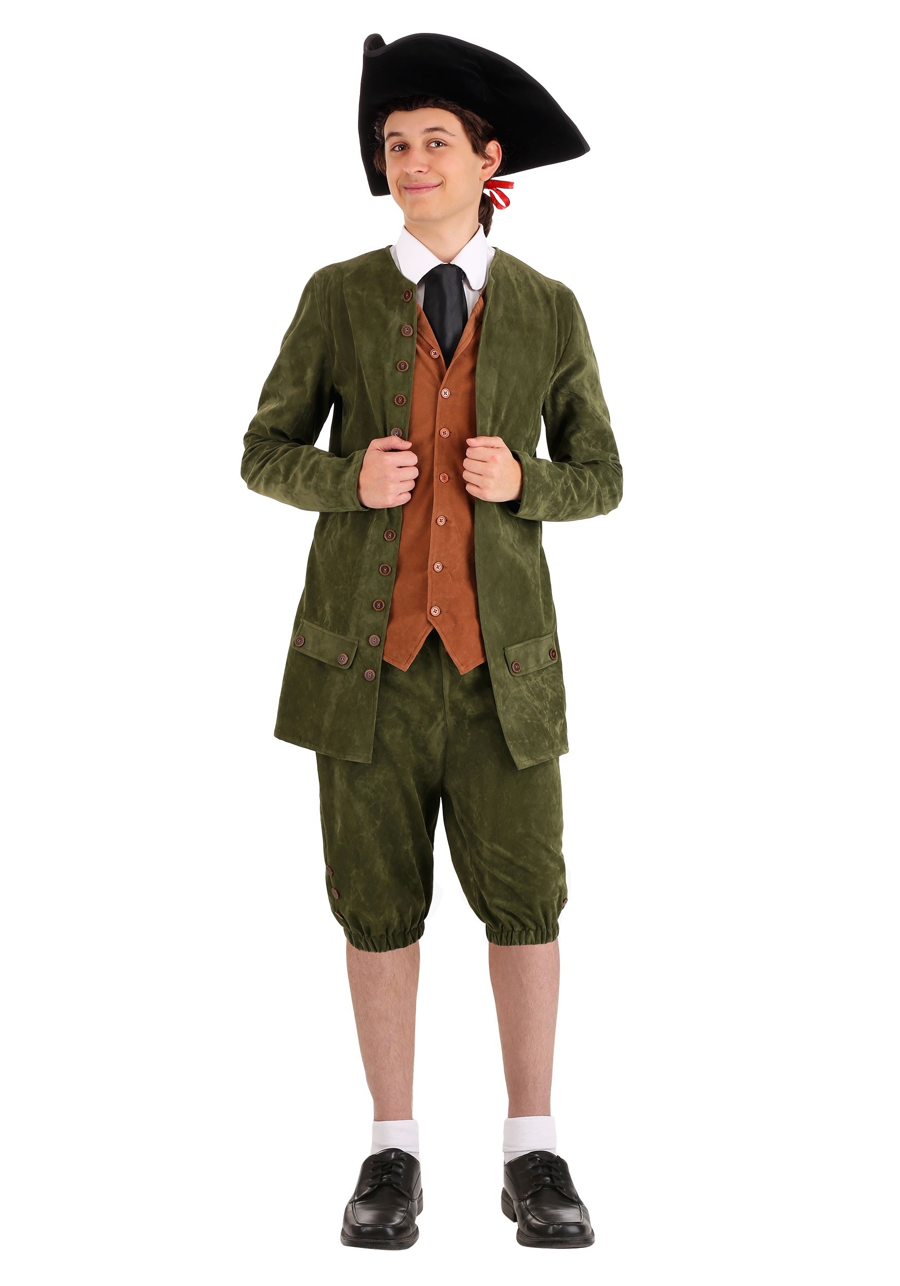 Photos - Fancy Dress FUN Costumes Green Colonial Costume for Men | Historical Costumes Black