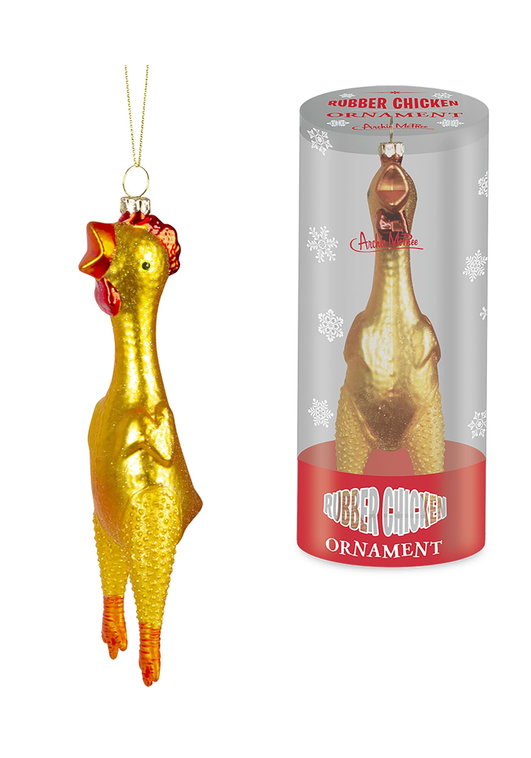 Glass Ornament Rubber Chicken