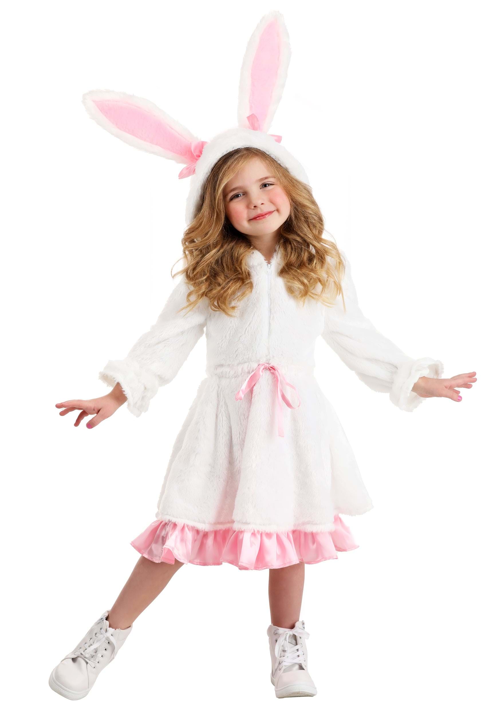 Girls Toddler Fuzzy White Rabbit Costume | Easter Costumes