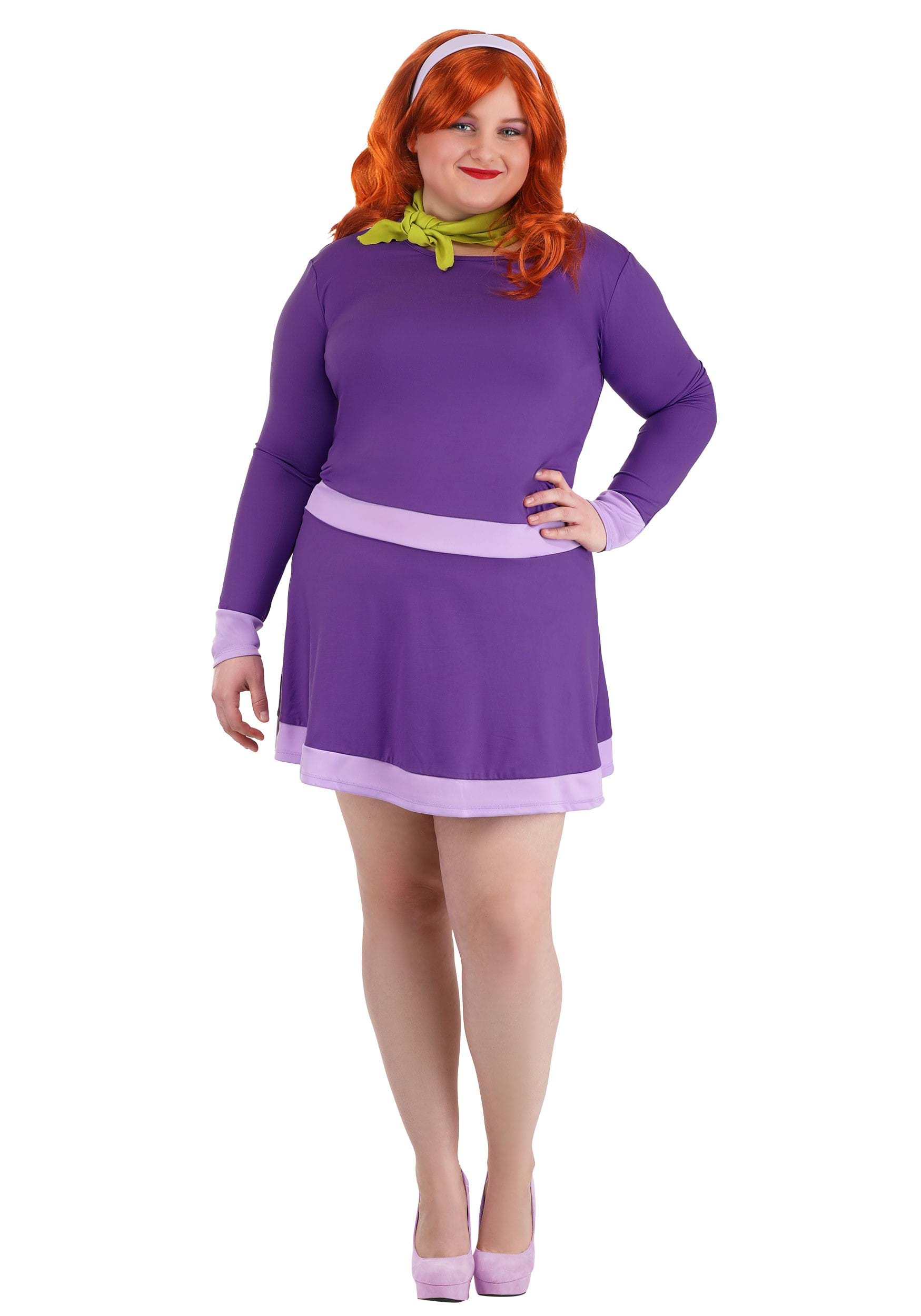 Photos - Fancy Dress Jerry Leigh Plus Size Scooby Doo Daphne Costume for Women Green/Purple