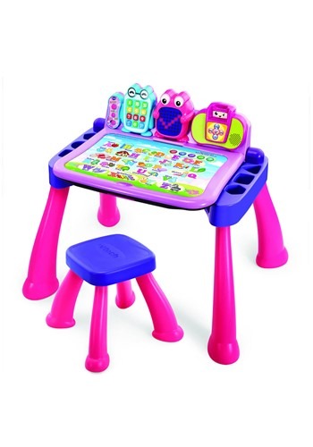 Girls VTech Touch Learn Deluxe Activity Desk and Stool