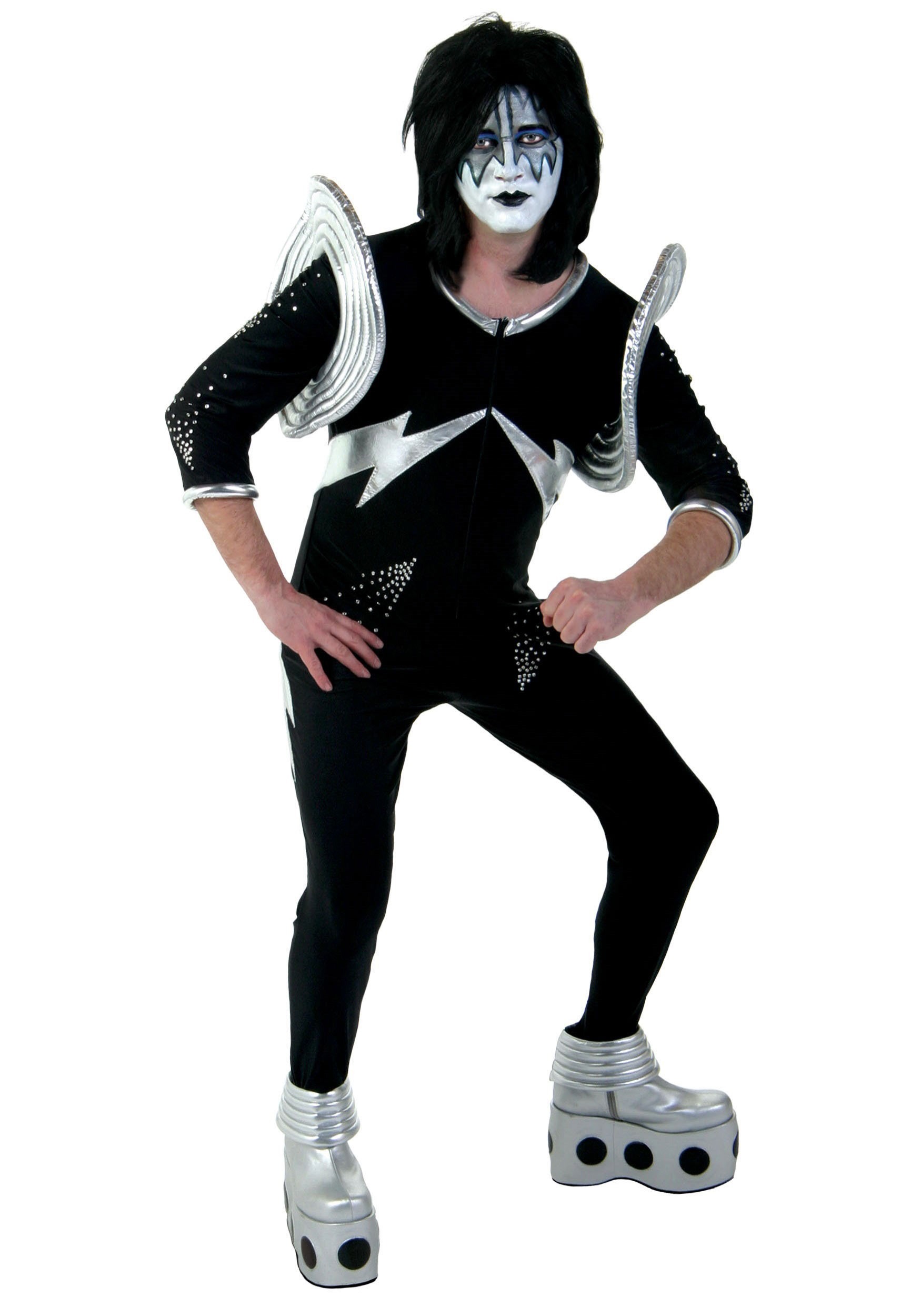 Photos - Fancy Dress FUN Costumes KISS Spaceman Costume | Exclusive | Made By Us Black KIS7204