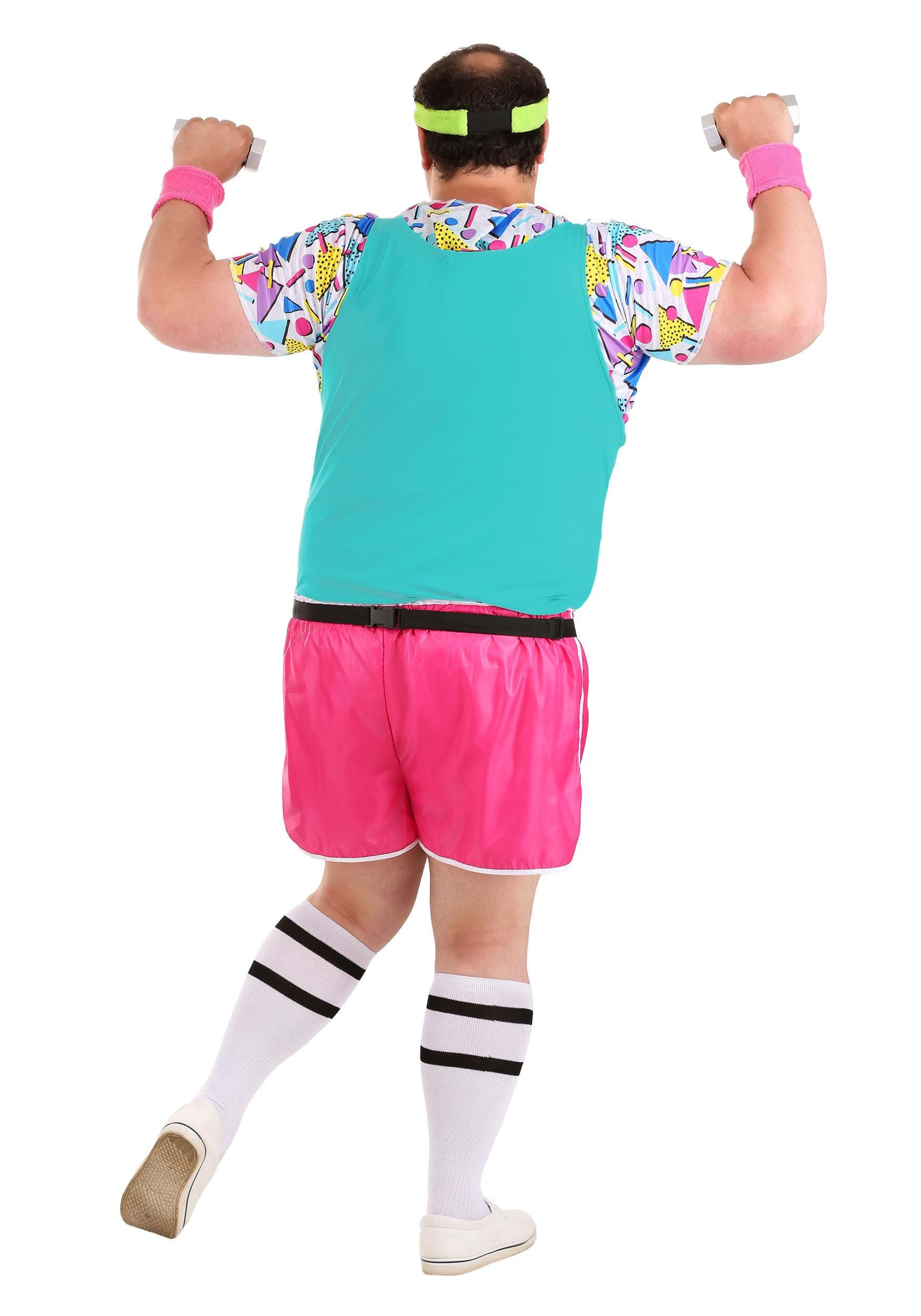 Plus Size Work It Out 80s Costume for Men's