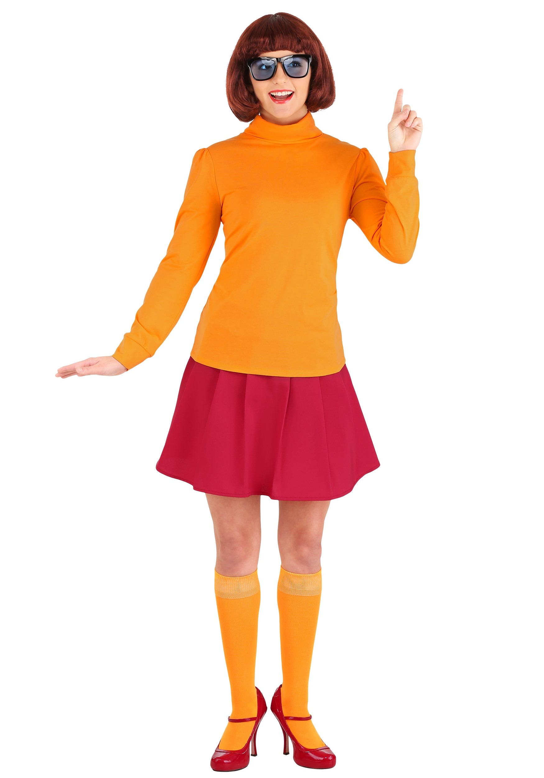 Photos - Fancy Dress Classic Jerry Leigh Plus Size  Scooby Doo Velma Costume For Adults Orange&# 