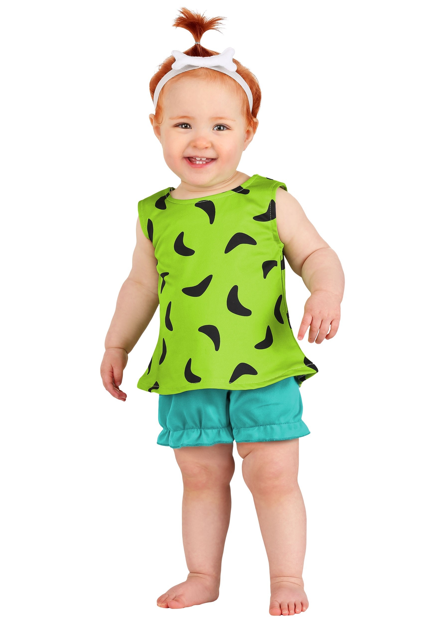 Photos - Fancy Dress Classic FUN Costumes Infant  Flintstones Pebbles Costume Green/Black FU 