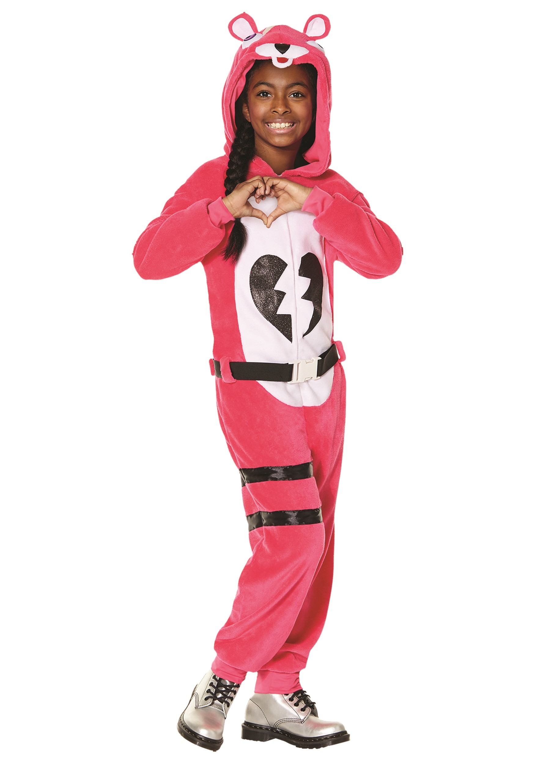 Photos - Fancy Dress Morris Costumes Fortnite Cuddle Team Leader Kid's Costume Black/Pink&# 