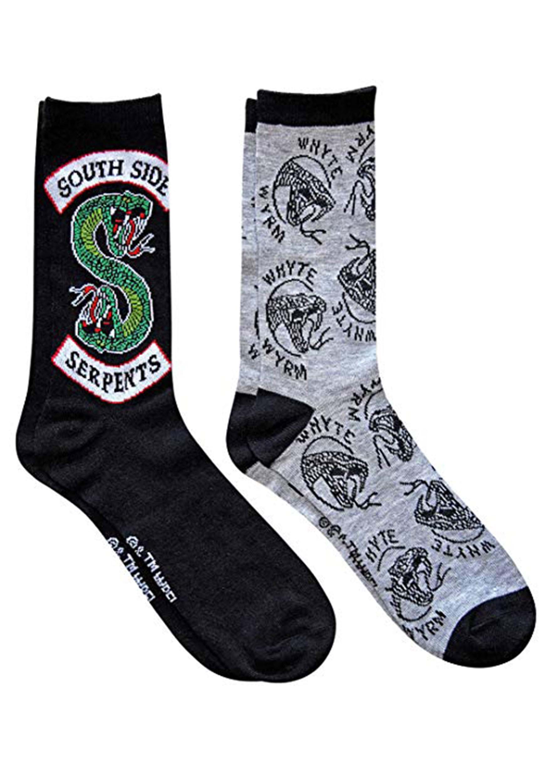 Riverdale South Side Serpents Black/Gray 2-Pack Socks for Adults