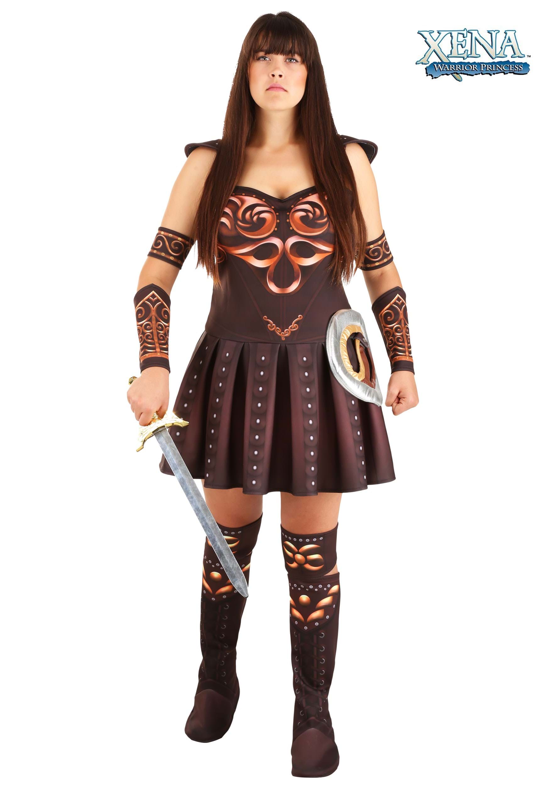 Photos - Fancy Dress XENA FUN Costumes Plus Size  Warrior Princess Women's Costume Brown FUN6471 