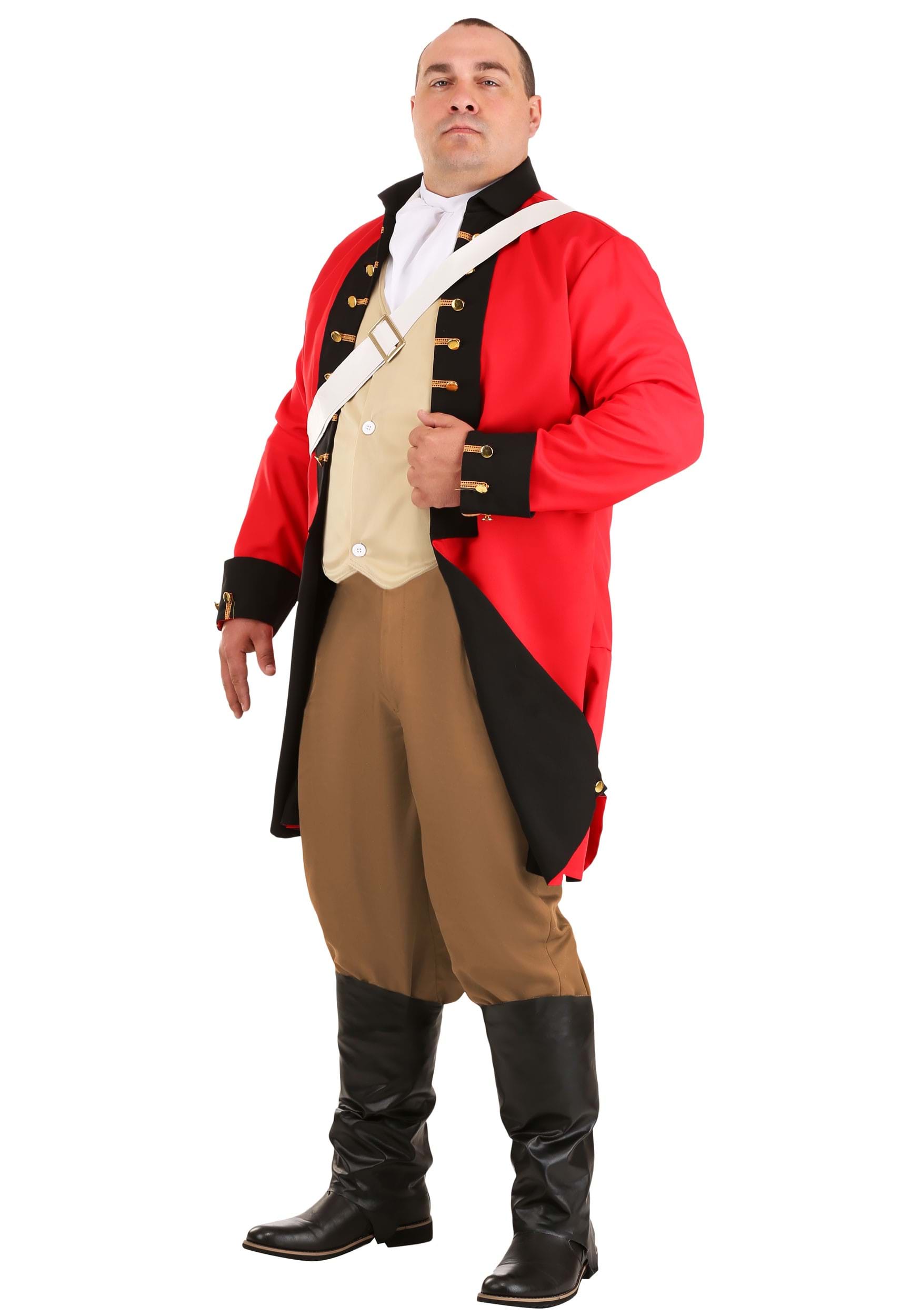 Adult Plus Size British Red Coat Costume