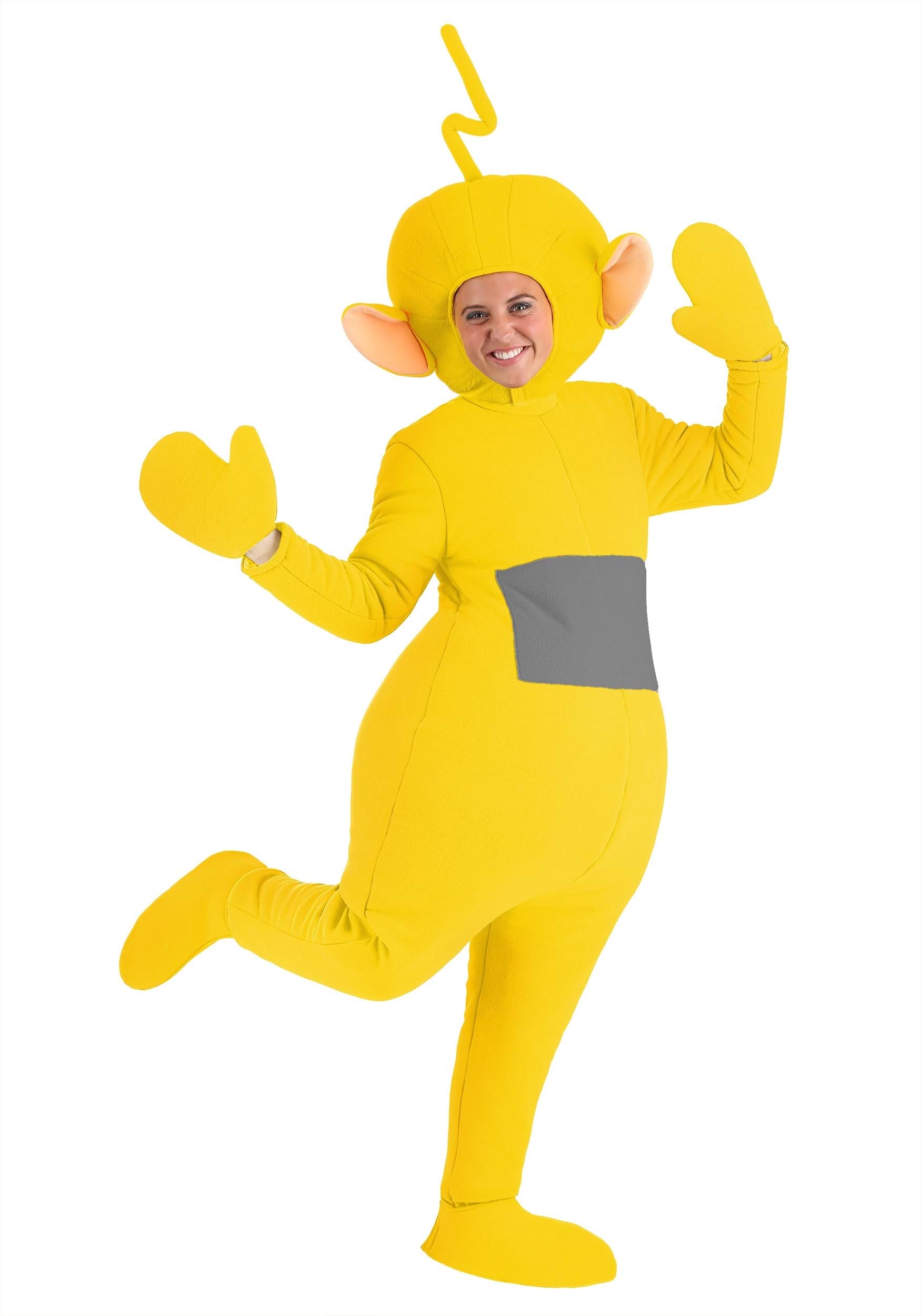 Photos - Fancy Dress FUN Costumes Plus Size Laa-Laa Teletubbies Costume for Adults White/Ye