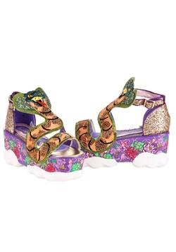 Irregular Choice Jellie Snake Gold/Pink Platform