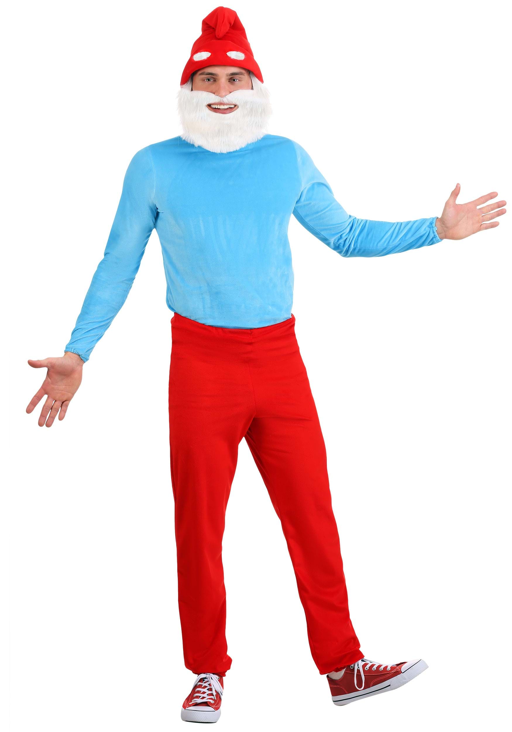 Photos - Fancy Dress FUN Costumes Plus Size The Smurfs Adult Papa Smurf Costume Red/Blue FU