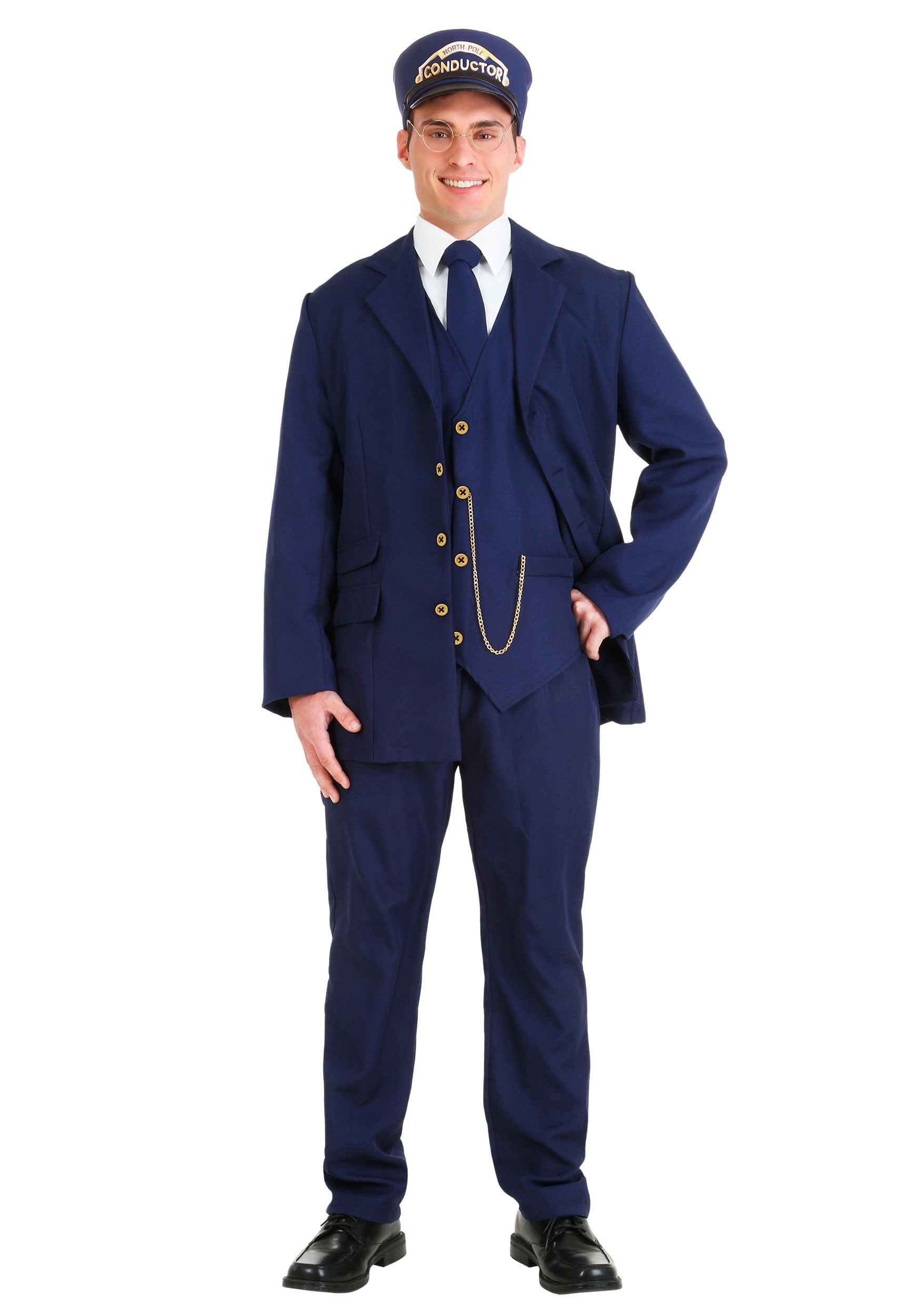 North Pole Train Conductor Plus Size Costume for Adults
