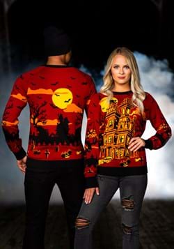 Haunted House Ugly Halloween Sweater for Adults