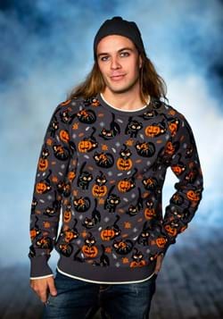Adult Quirky Kitty Ugly Halloween Sweater Alt 1