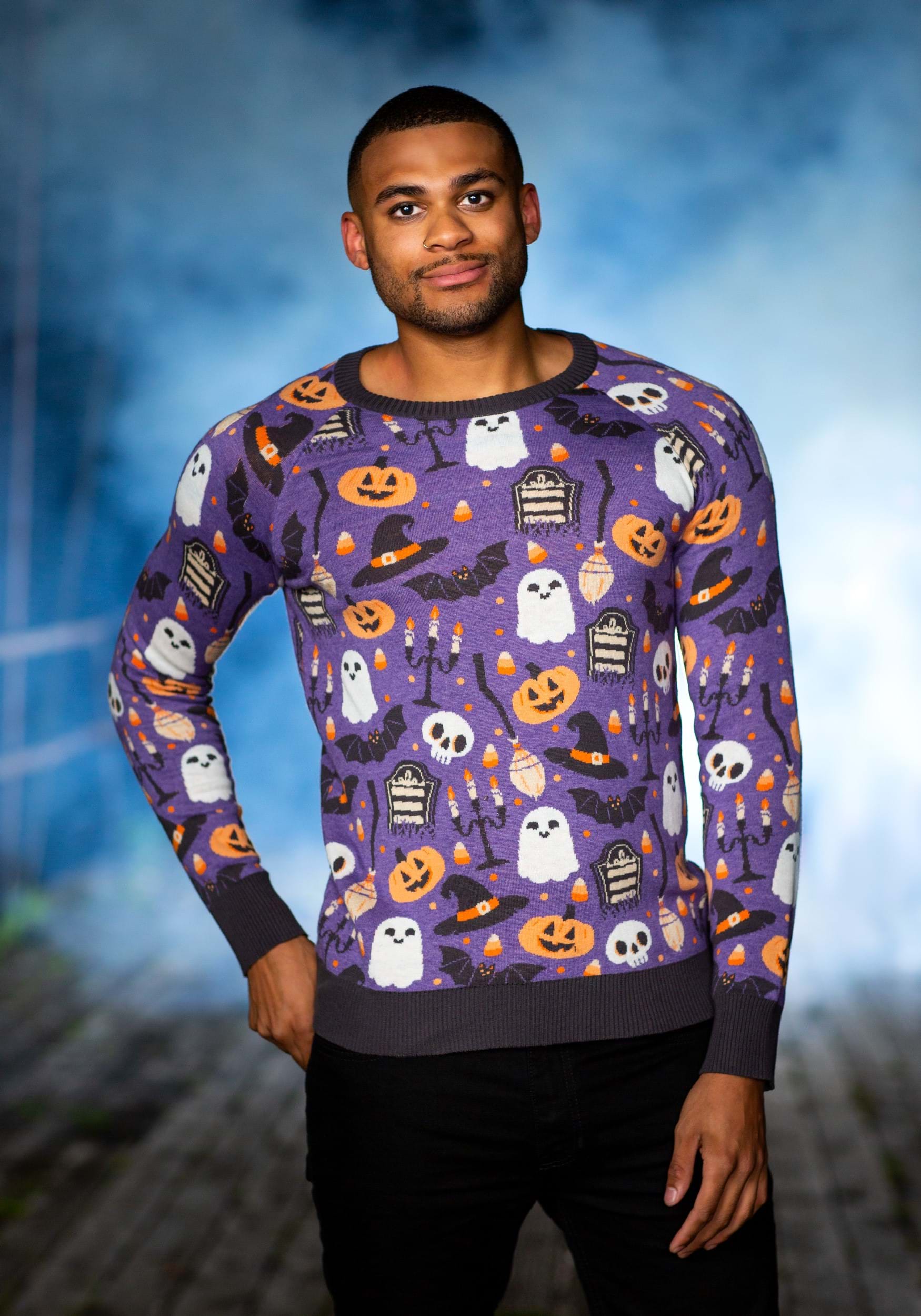 Halloween Mischief Ugly Halloween Sweater for Adults