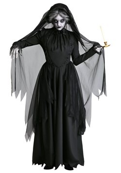 Plus Size Womens Lady in Black Ghost Costume