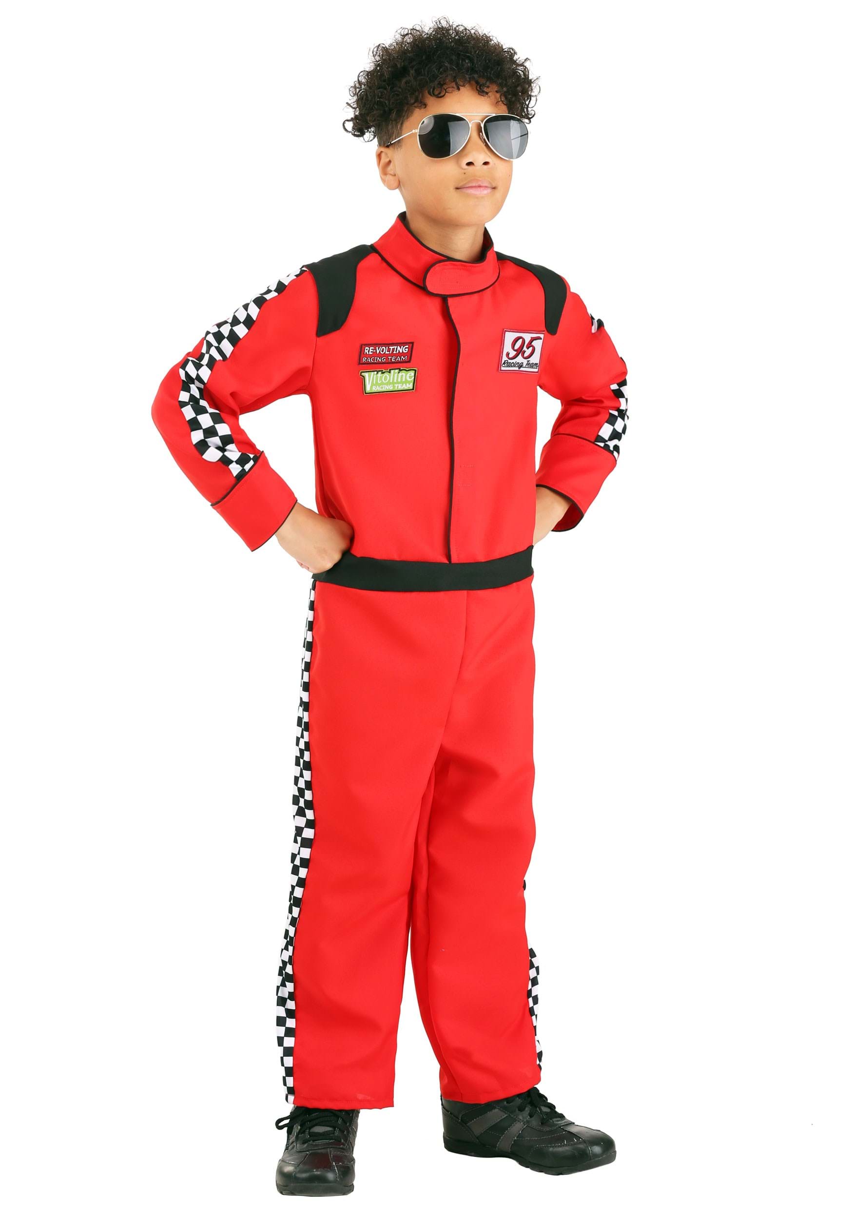 Photos - Fancy Dress RACER FUN Costumes Red  Jumpsuit Kid's Costume Black/Red/White FUN1 