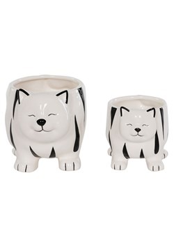 Ceramic Cat Planter Set of 2