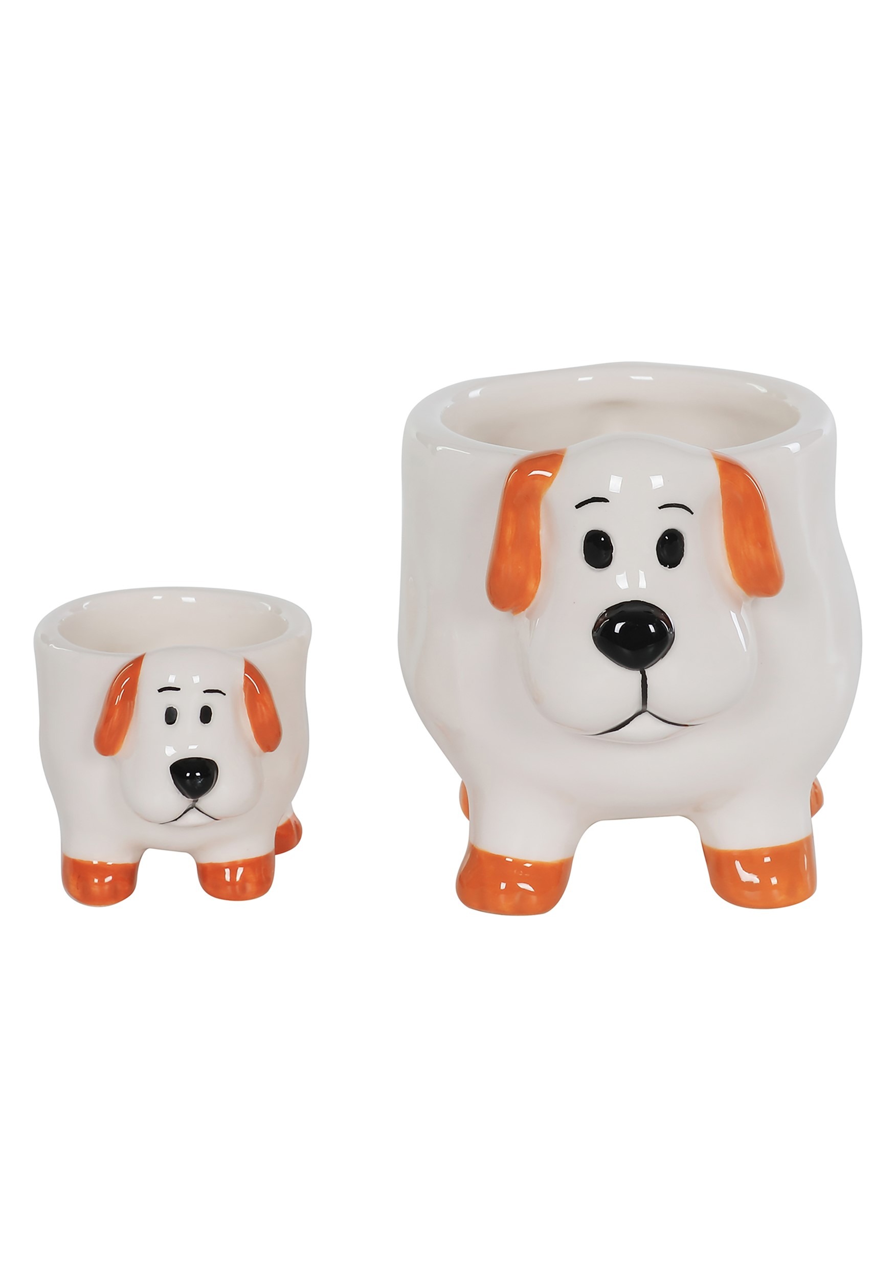 Ceramic Dog Planters - Set of 2