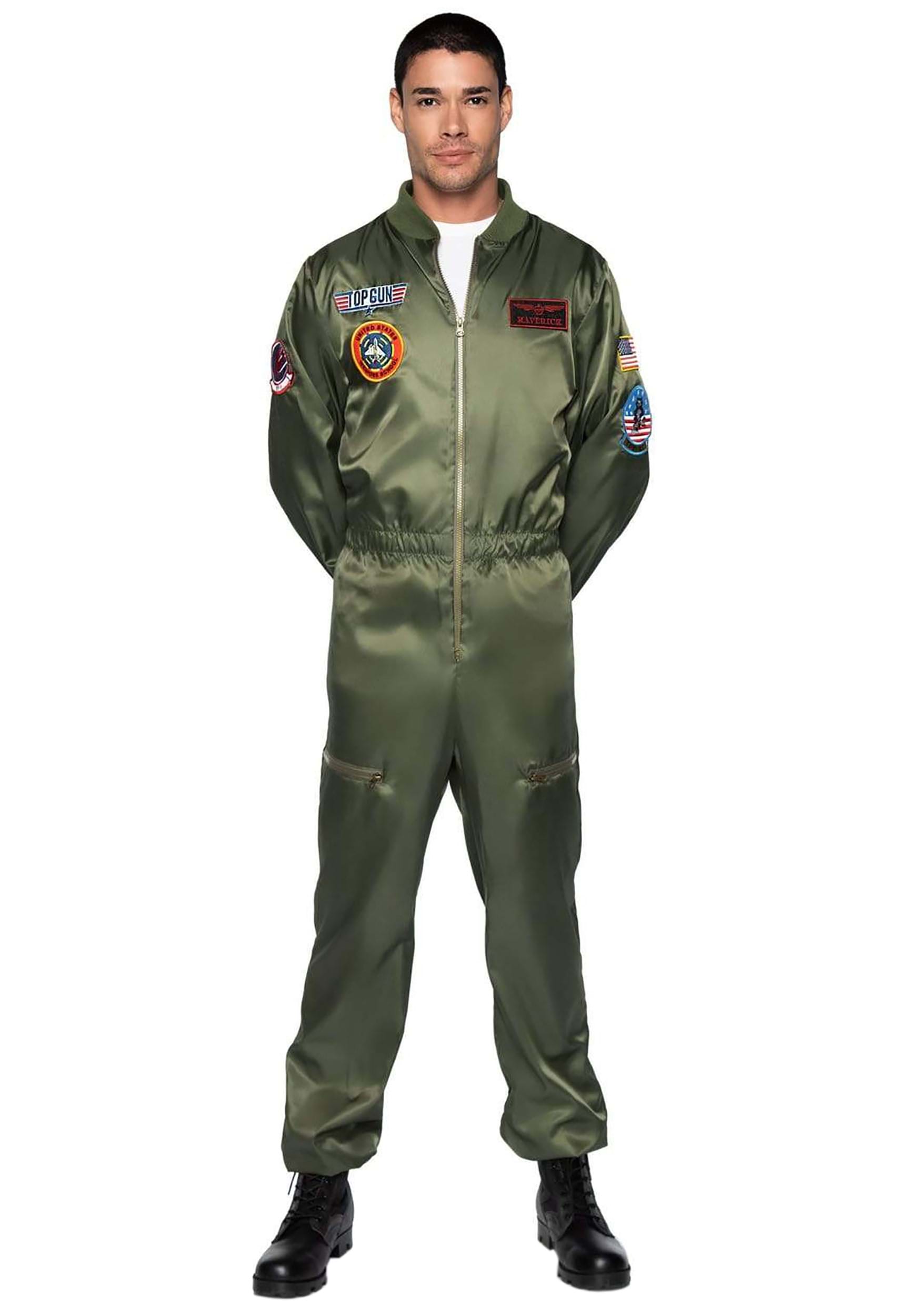 Top Gun Mens Flight Suit Costume, Mens Top Gun Halloween Costume –