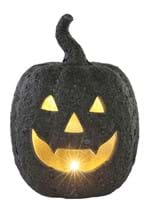 Large Ceramic Black Stone-Look Glow Pumpkin Alt 1