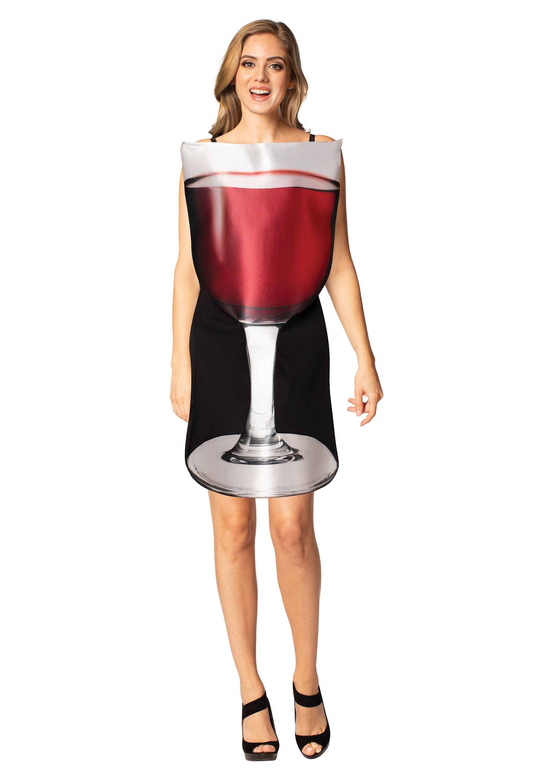 Photos - Fancy Dress Morris Costumes Glass of Red Wine Costume for Women Black/Red/Whit 