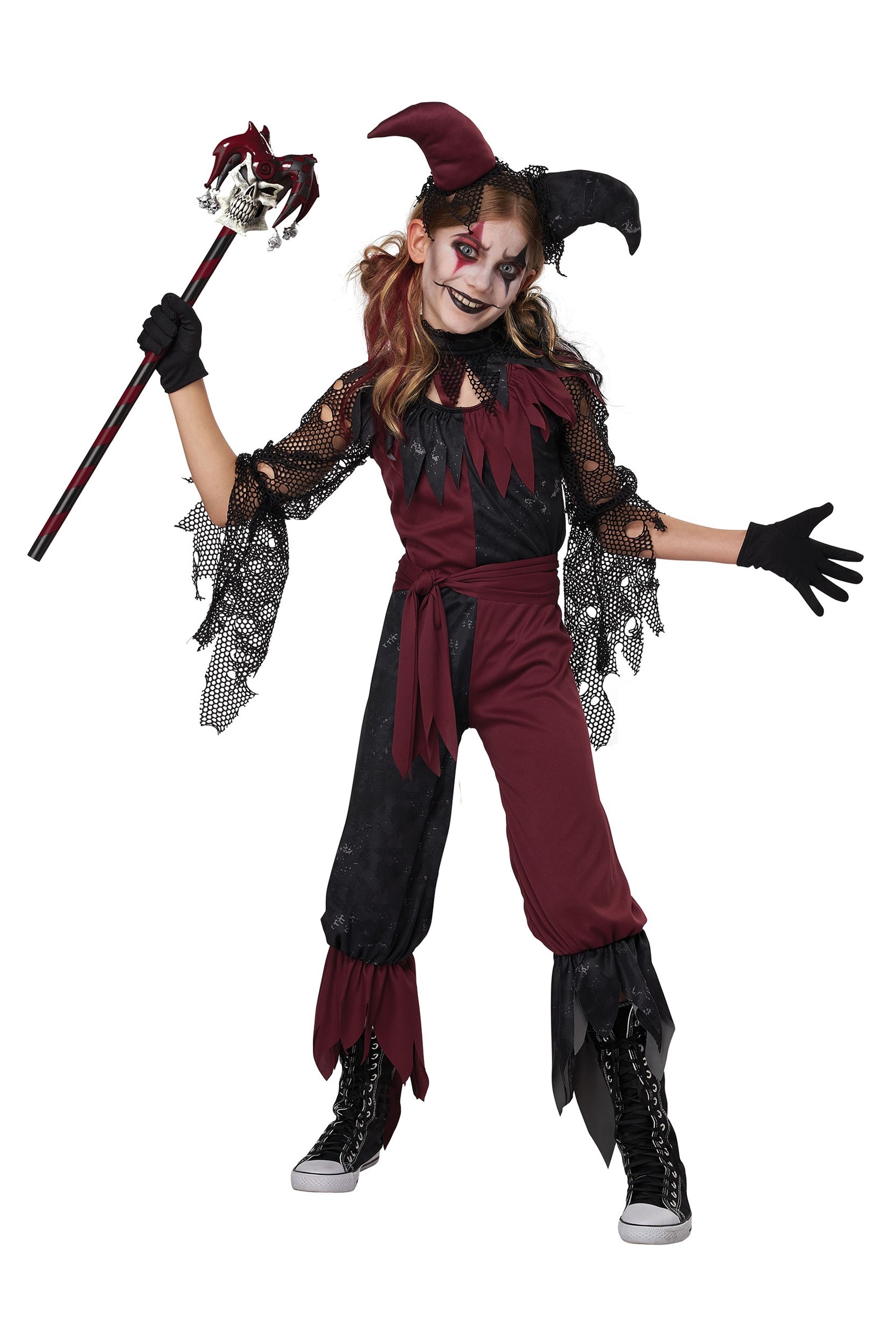 Photos - Fancy Dress California Costume Collection Psycho Jester Girl's Costume Red/Gray CA 