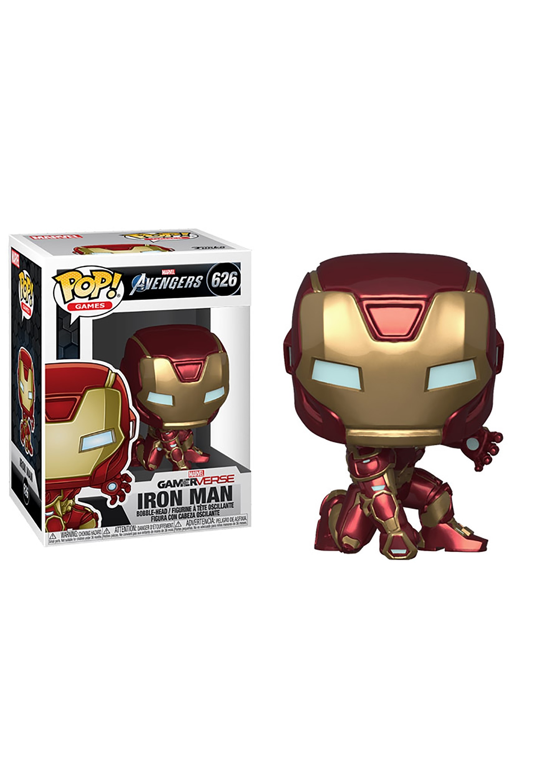 Funko Pop! Marvel: Avengers Game - Iron Man (Stark Tech Suit),  Multicolor : Toys & Games
