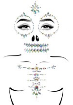 Skeleton Jewel Adhesive Face & Chest Kit