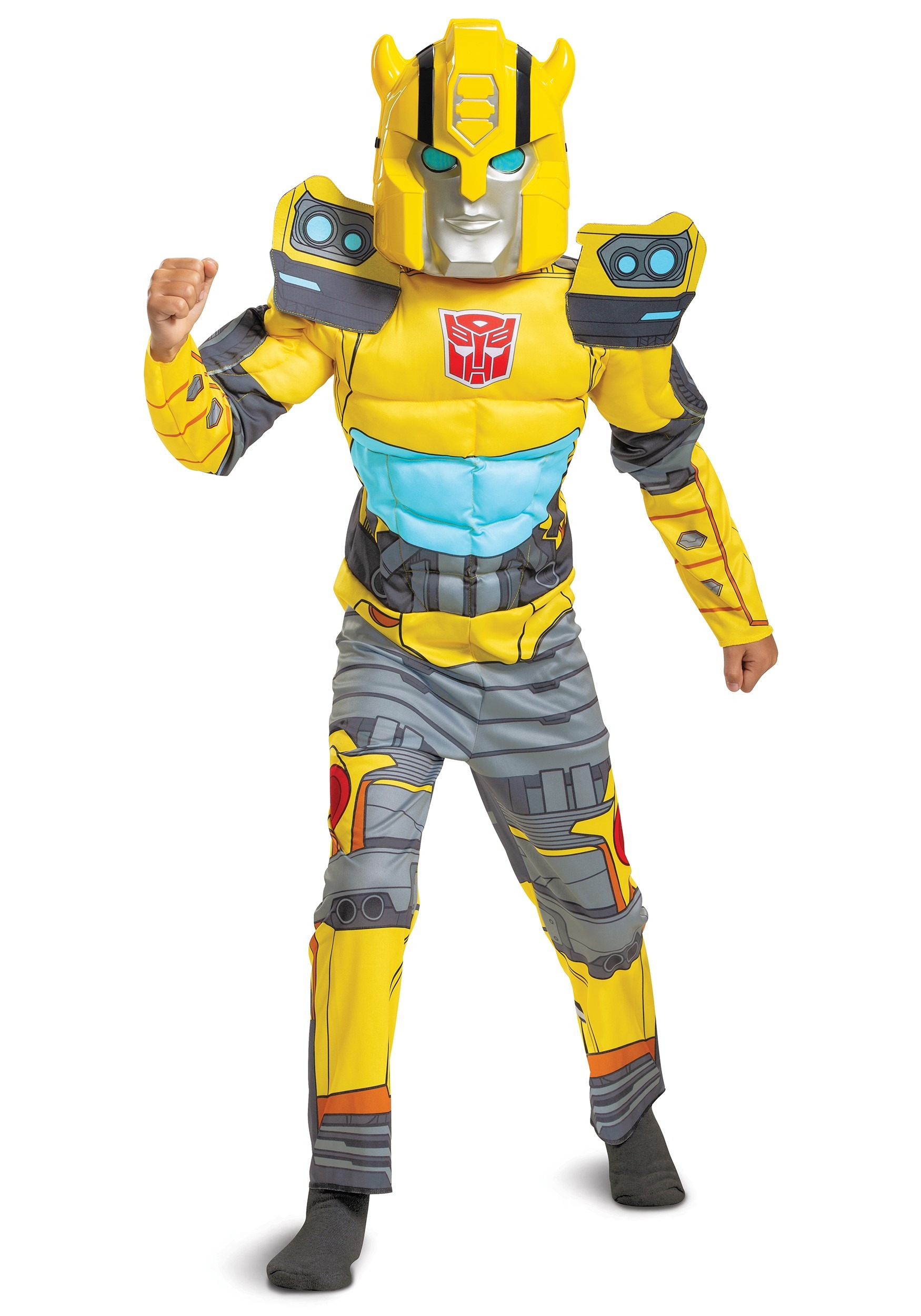 Photos - Fancy Dress Disguise Transformers Muscle Bumblebee Costume For Kids Gray/Red/Y