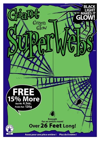 Green Glow Spider Web Black Light Activated 60 Grams