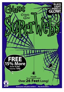 Green Glow Spider Web Black Light Activated 60 Grams