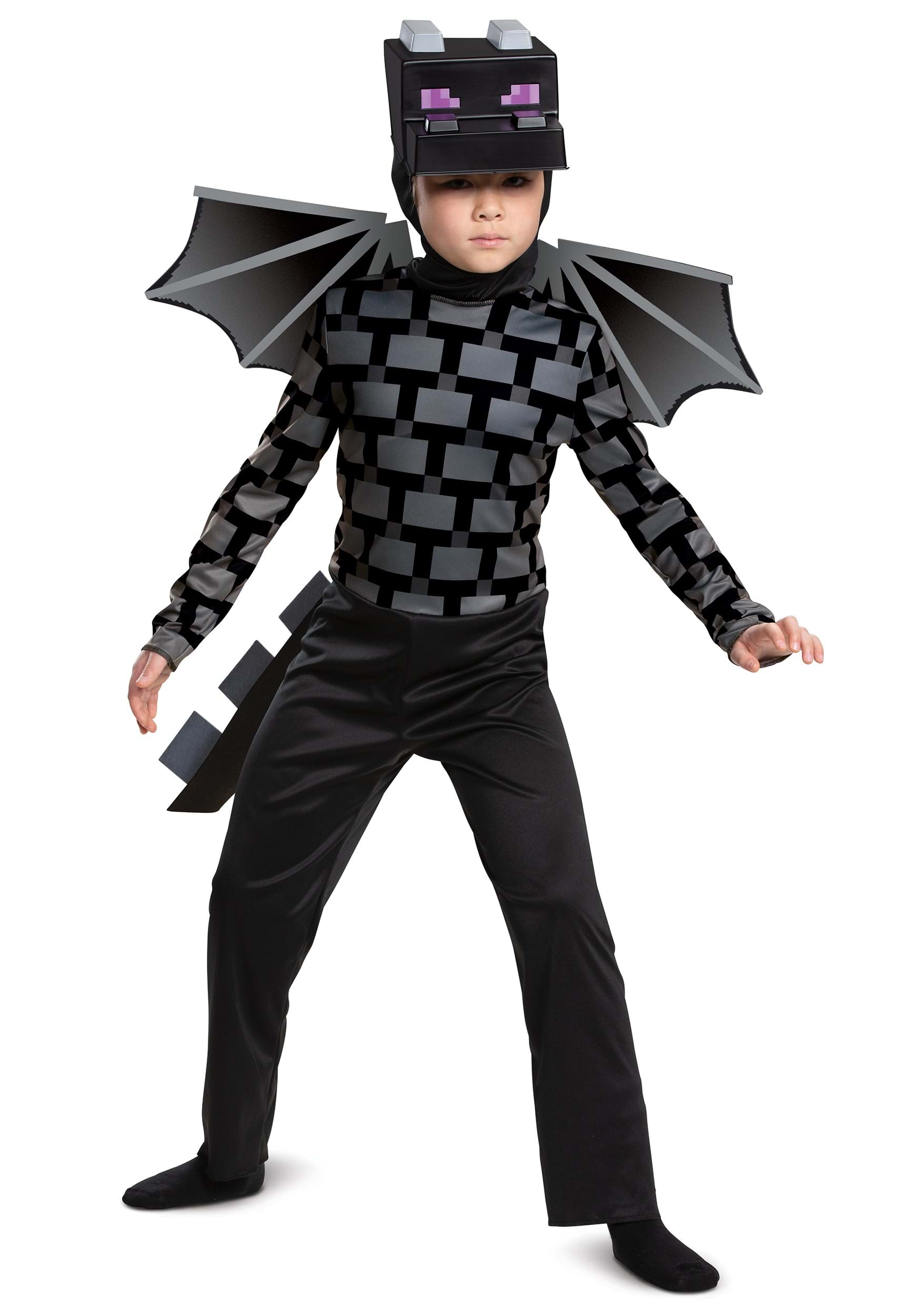 Photos - Fancy Dress Classic Disguise Minecraft  Ender Dragon Child Costume Black/Gray DI105 