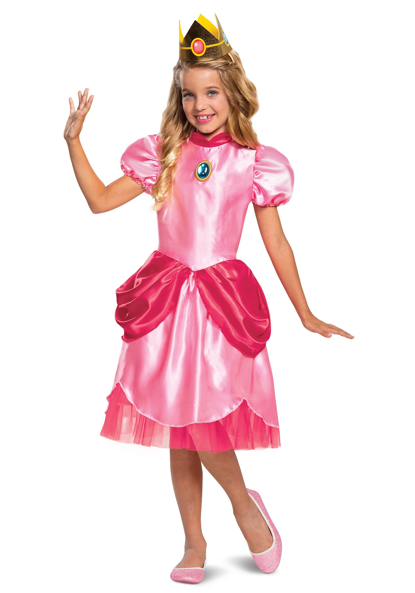 Photos - Fancy Dress MARIO Disguise Super  Classic Girl's Princess Peach Costume Pink DI10690 