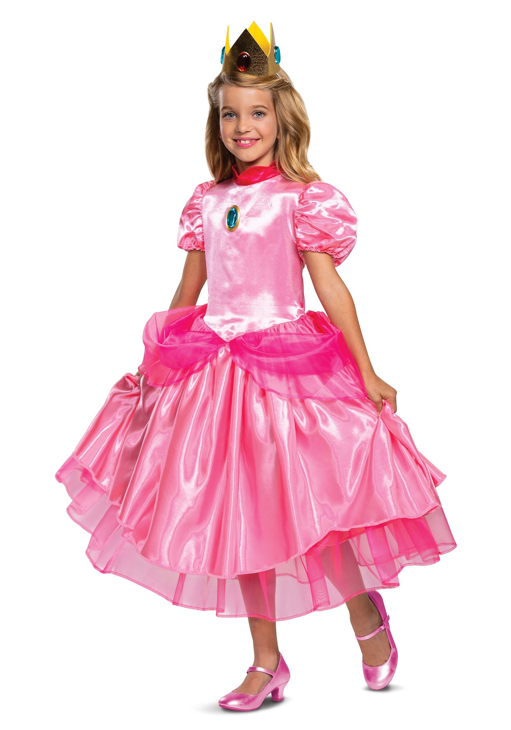 Super Mario Deluxe Princess Peach Costume for Girls