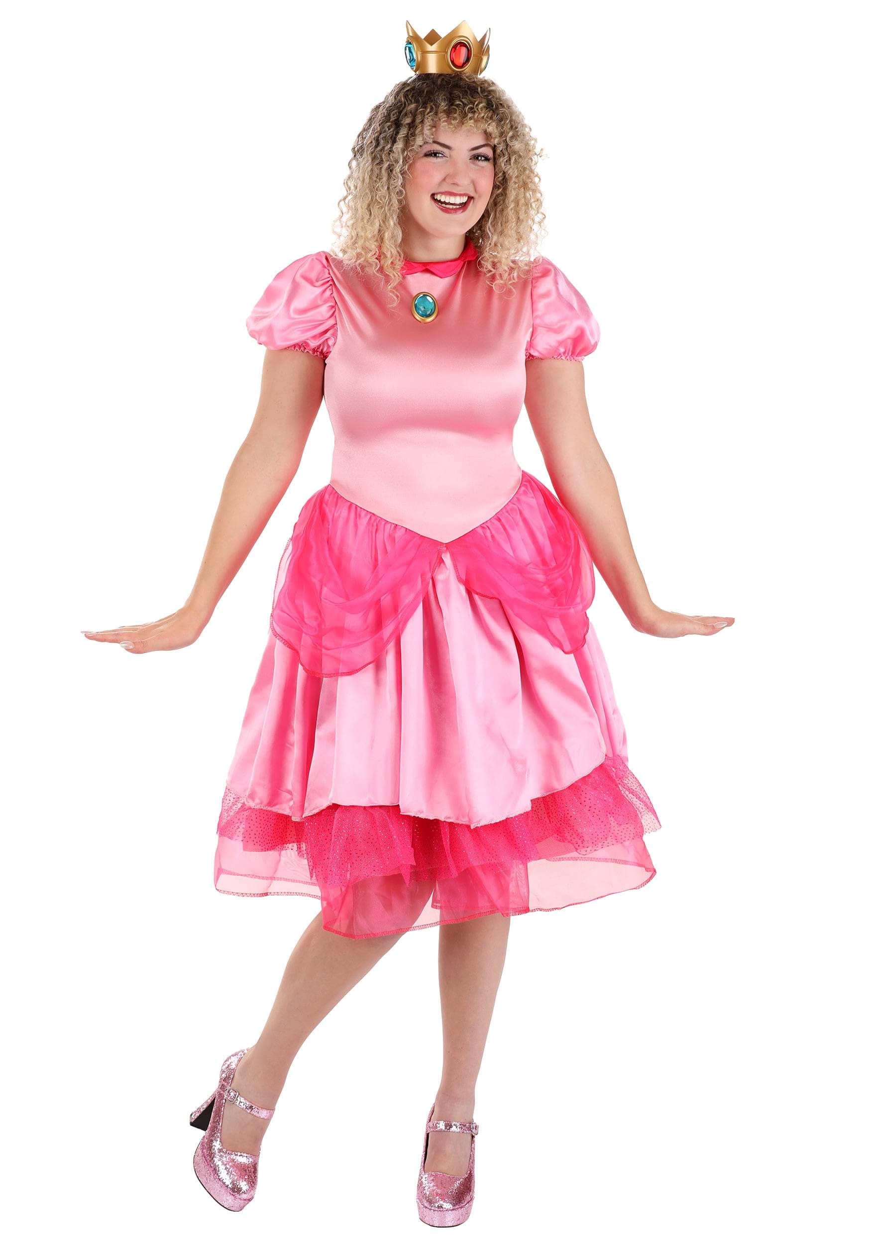 Princess Peach Costume, Halloween Super Mario Costume Cosplay Adult Child  Clothes