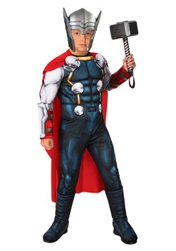 Hammer Xi Yin Childrens Superhero Thor Costume Classic Muscle Costume Suit,Includes Headpiece Cape