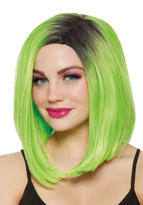 Women's Lime Green Bob Wig