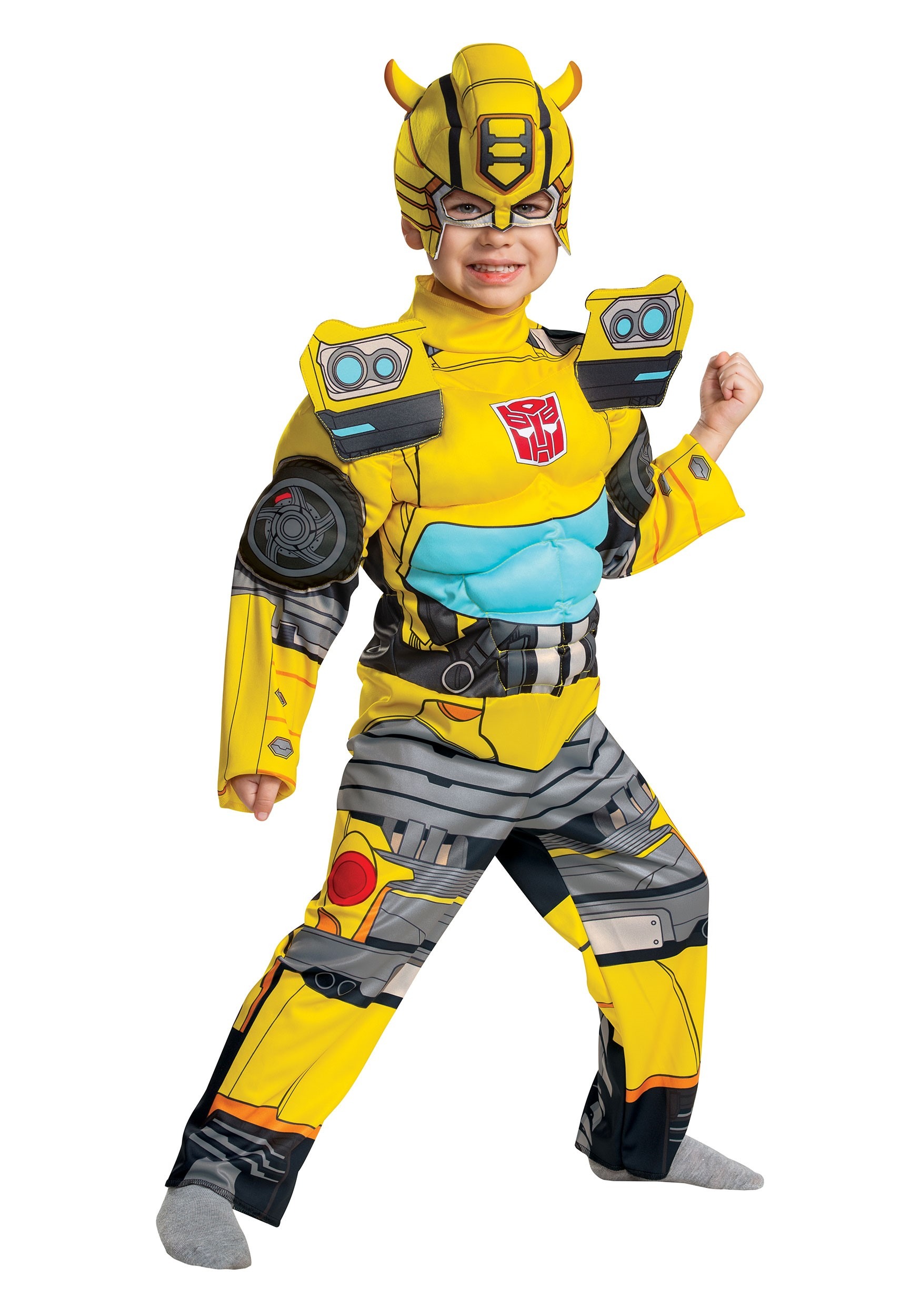 Photos - Fancy Dress Toddler Disguise Transformers Muscle Bumblebee Costume for Toddlers Gray/Red&# 
