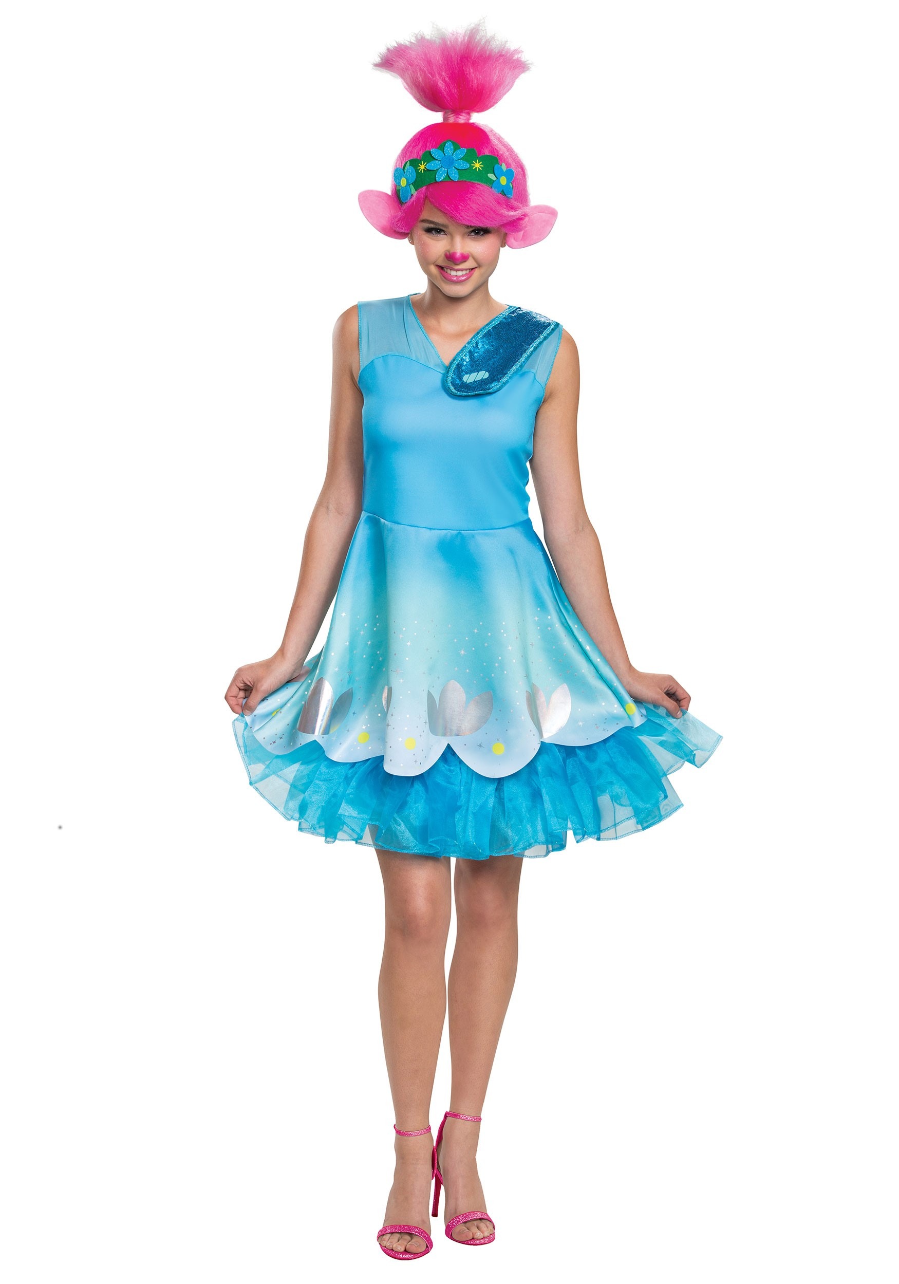 Photos - Fancy Dress Disguise Trolls World Tour Poppy Costume for Women Pink/Blue DI105189