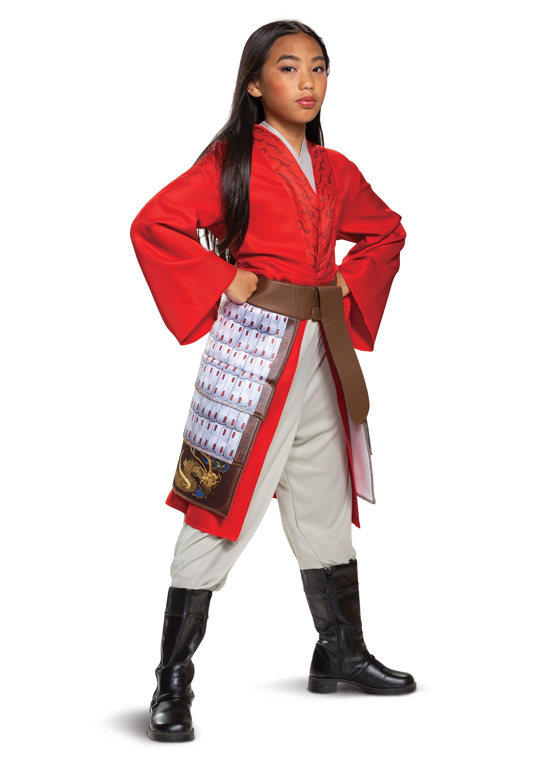 Mulan Girls Deluxe Red Hero Costume