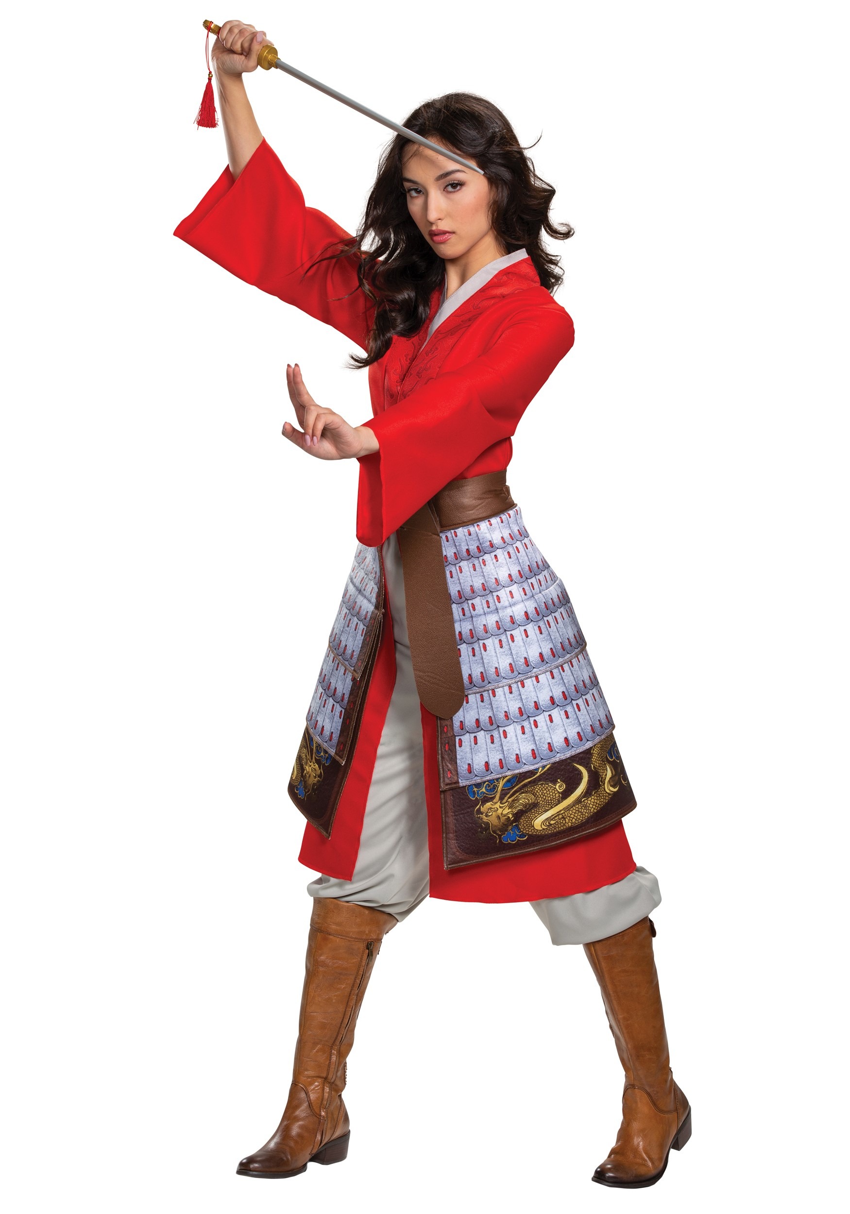 Womens Mulan Deluxe Hero Red Costume