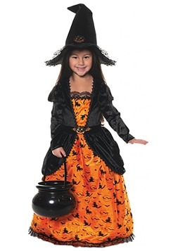 Girls Pumpkin Witch Costume