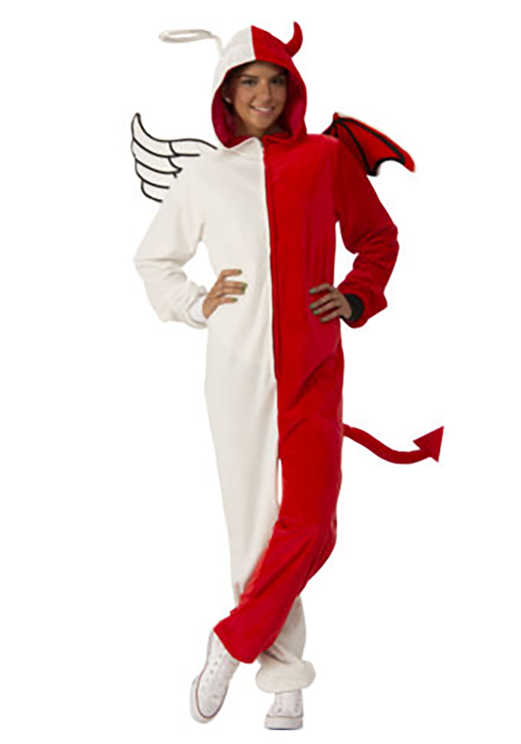 Adult Angel and Devil Jumpsuit Costume | Adult Costumes