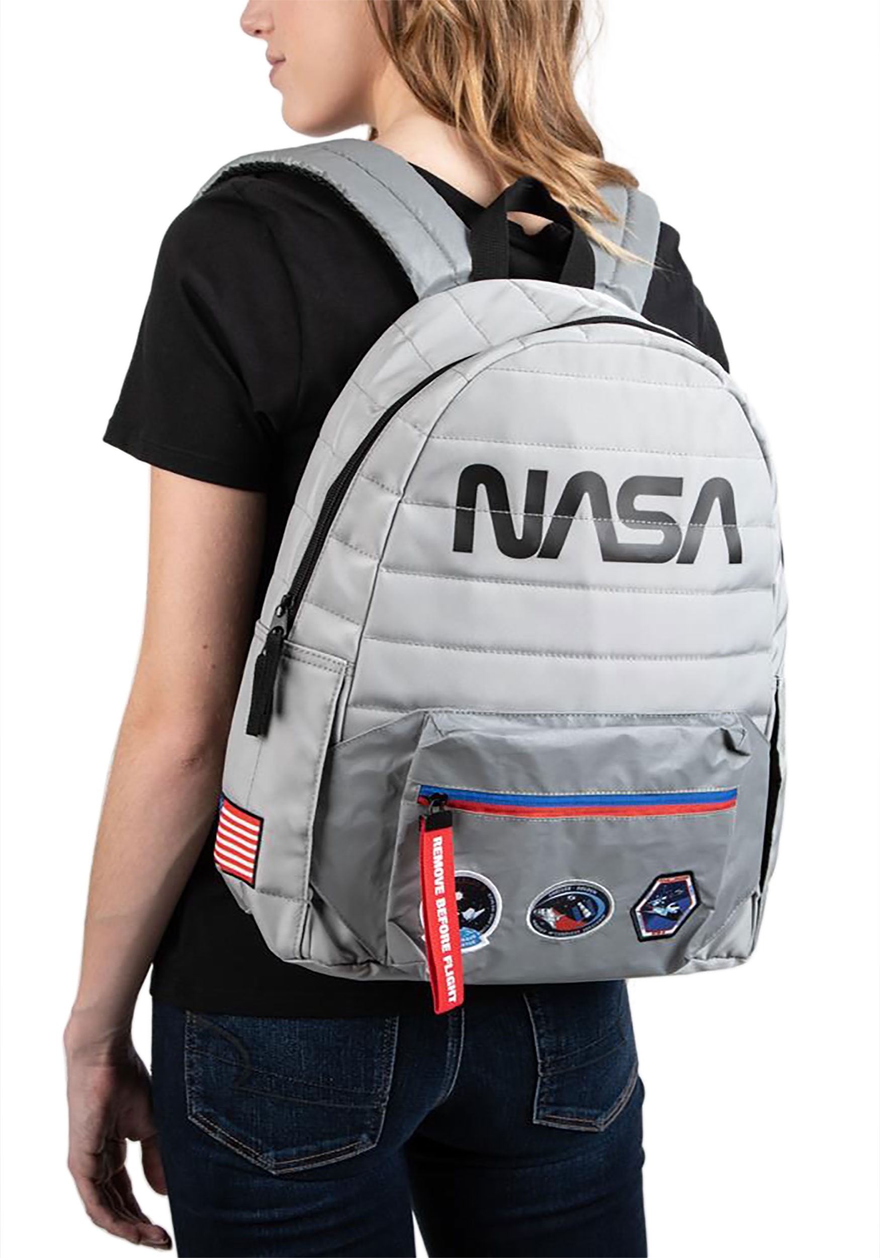 NASA Reflective Fanny Pack Backpack w/ Patches